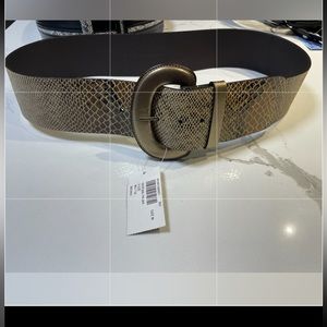 Chico’s Brown Faux Snakeskin Leatherbelt, Size Medium